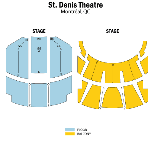 St. Denis Theatre seating plan