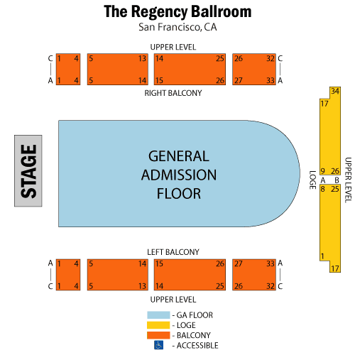 The Regency Ballroom seating plan