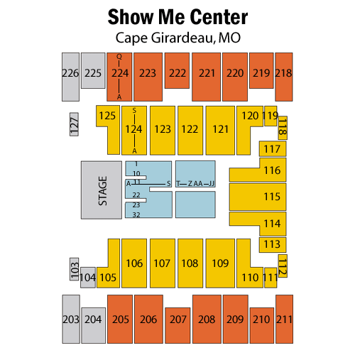 Show Me Center seating plan