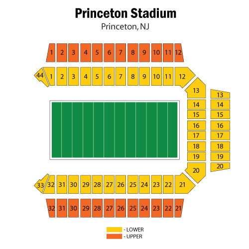 Plano de asientos de Princeton Stadium
