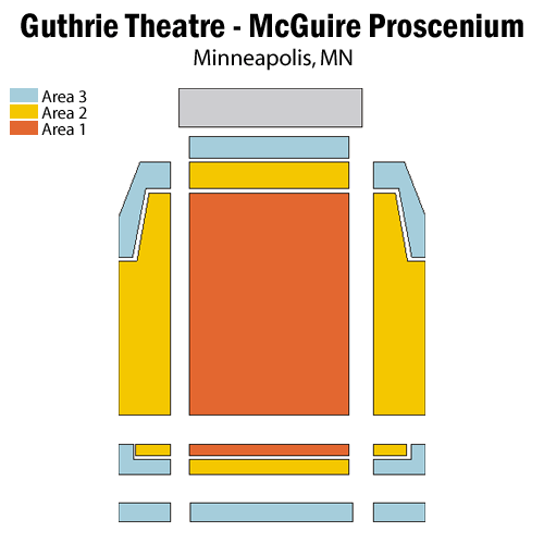 Guthrie Theater - McGuire Proscenium Stage seating plan