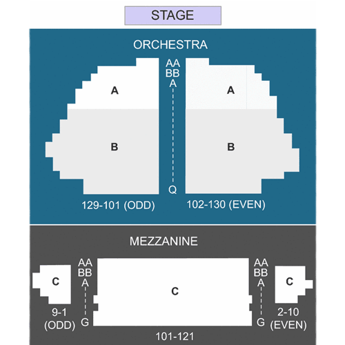 Samuel J. Friedman Theatre seating plan