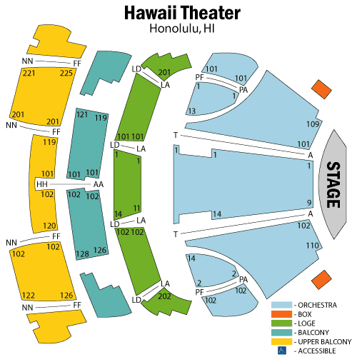 Hawaii Theatre seating plan