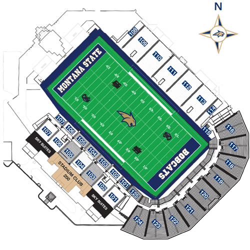 Bobcat Stadium-MT seating plan