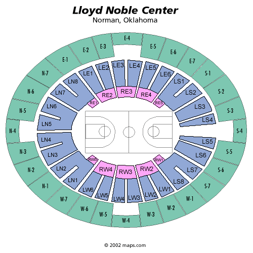 Lloyd Noble Center seating plan