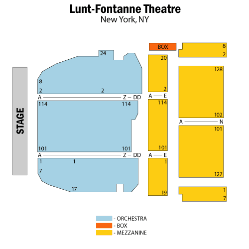 Lunt-Fontanne Theatre seating plan