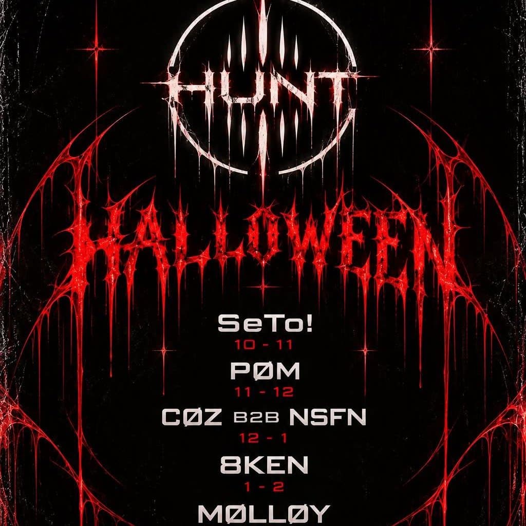 Hunt Community Halloween multi genre Techno night