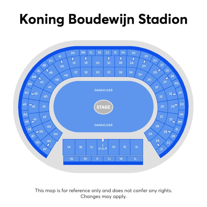 Plan de salle King Baudouin Stadium