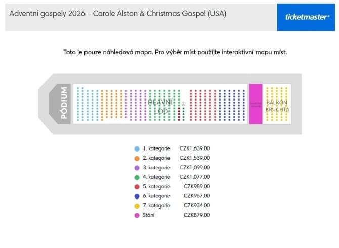 Kostel sv. Anny - Pražská křižov seating plan