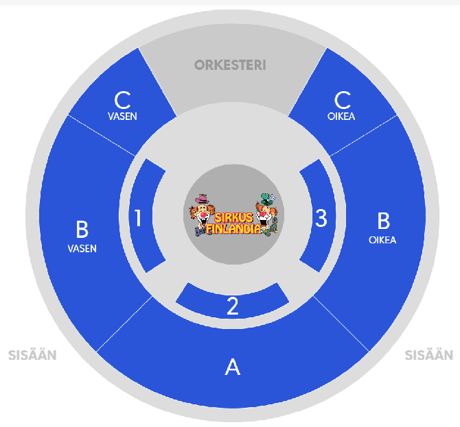 SIRKUS FINLANDIA seating plan