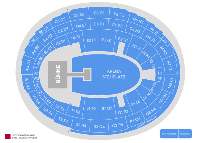 Olympiahalle: Saalplan