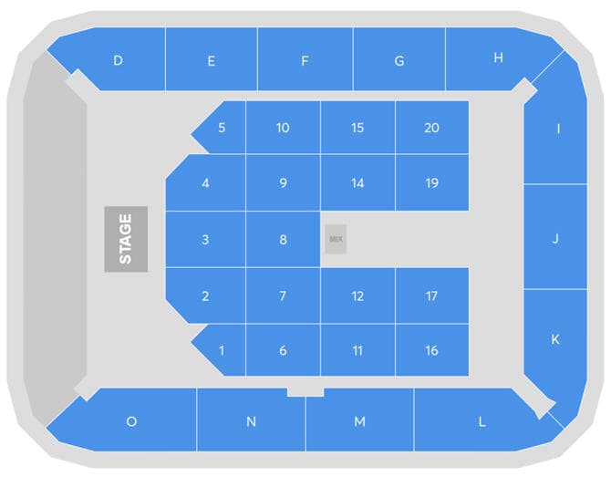 Unity Arena seating plan