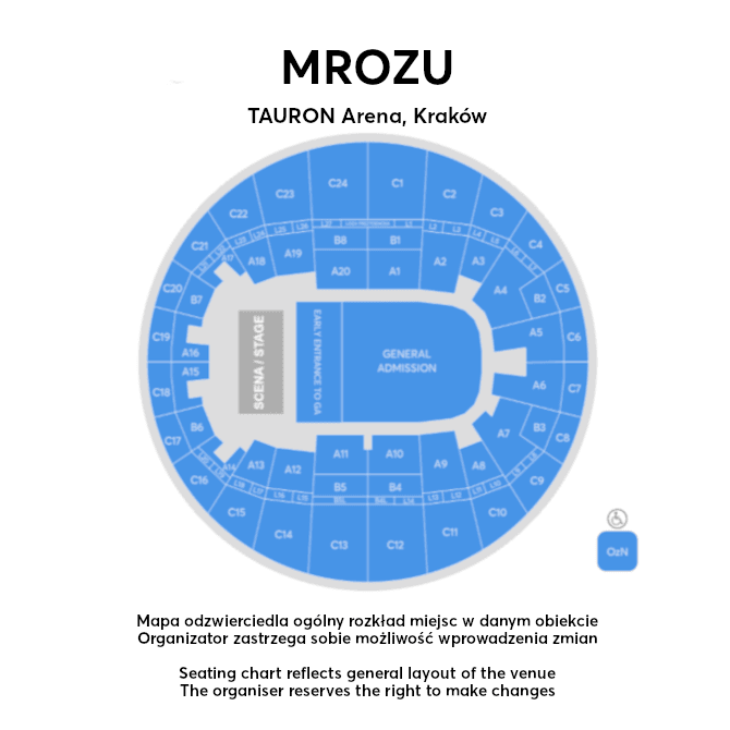 TAURON Arena Kraków seating plan
