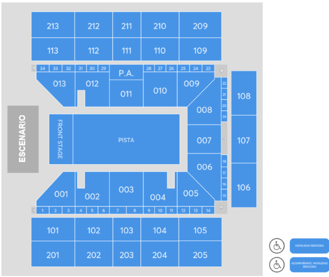 Navarra Arena seating plan