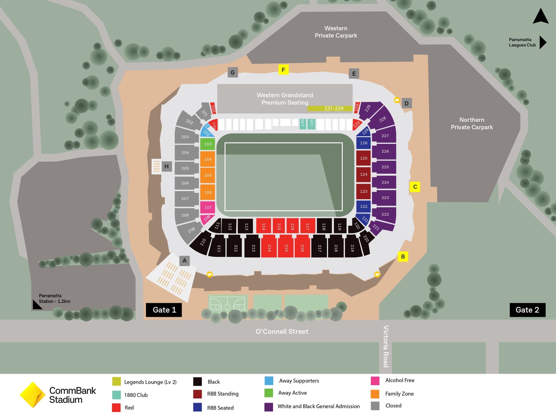 CommBank Stadium seating plan
