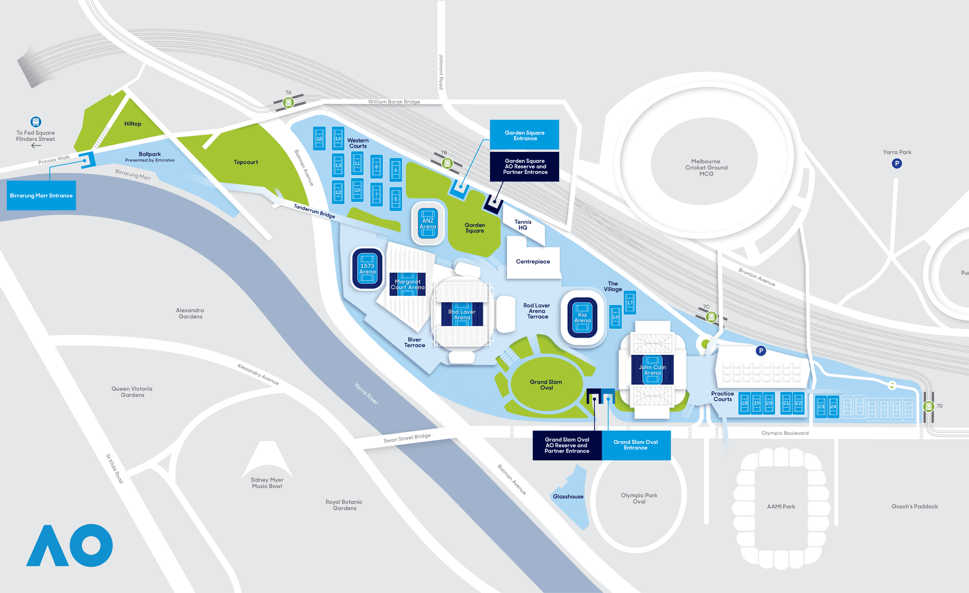 Melbourne Park seating plan