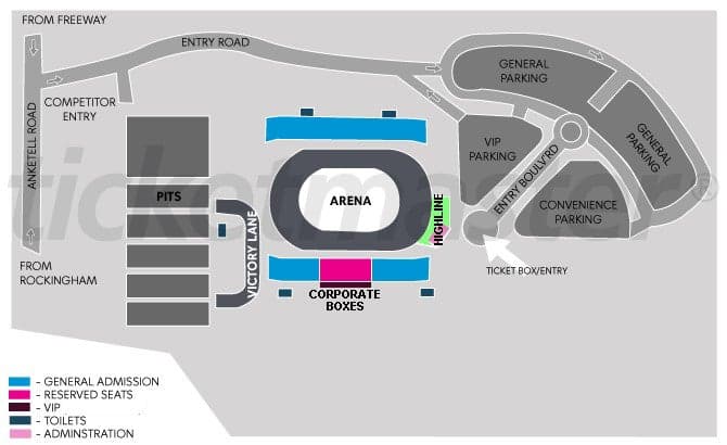 Perth Motorplex seating plan
