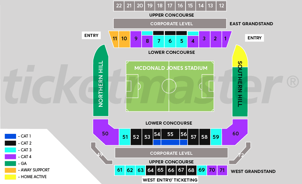 McDonald Jones Stadium seating plan