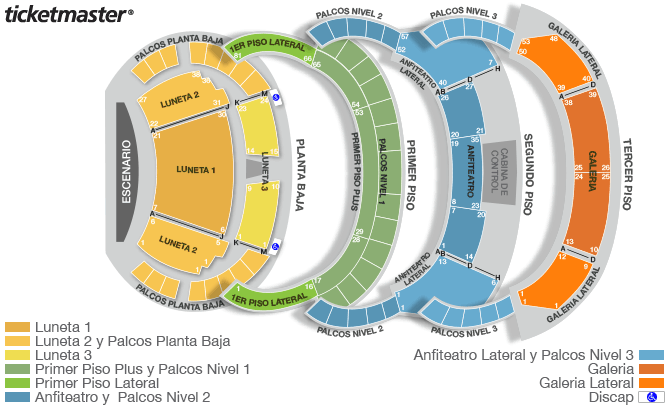 Teatro de la Ciudad Esperanza Iris seating plan
