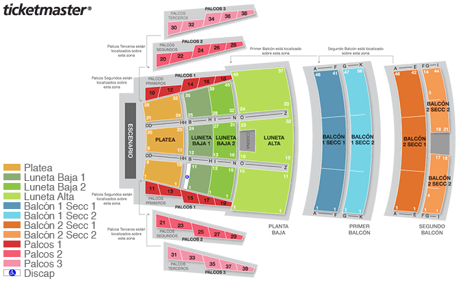 Teatro Diana (GDL) seating plan