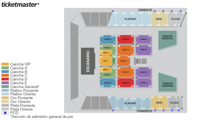 Estadio Borregos seating plan