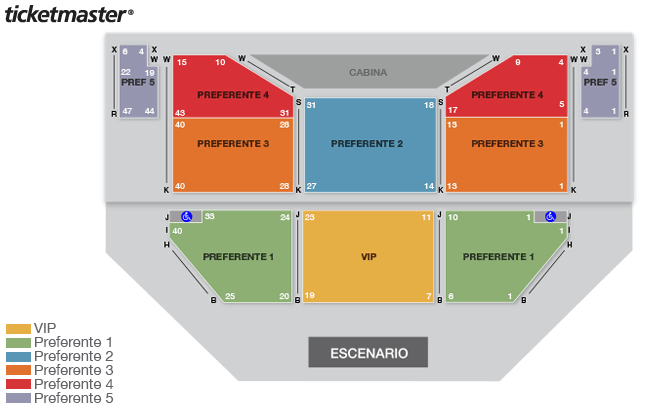 Teatro Hidalgo seating plan