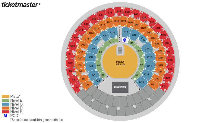 Palacio de los Deportes seating plan