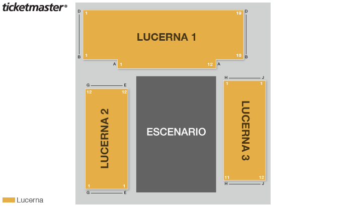 Plano de asientos de Foro Lucerna