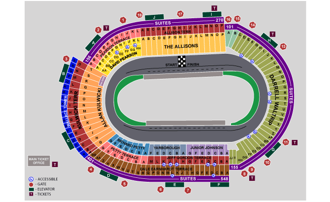 Bristol Motor Speedway seating plan