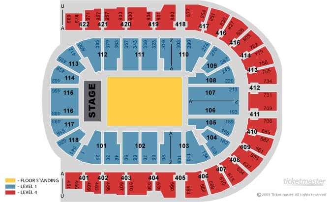 The O2 seating plan