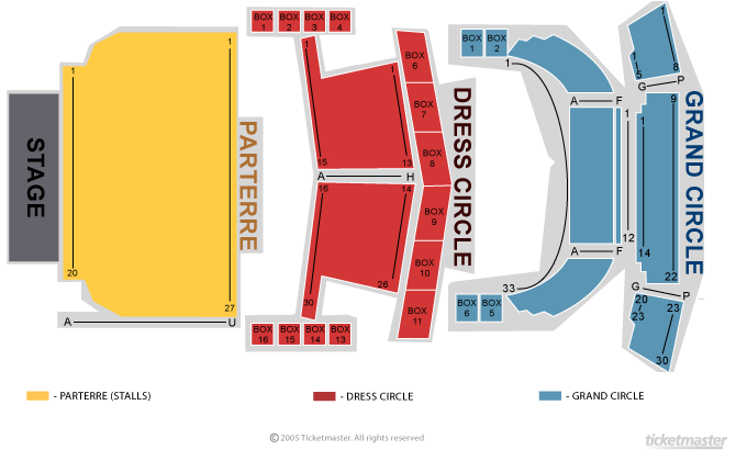 Gaiety Theatre seating plan