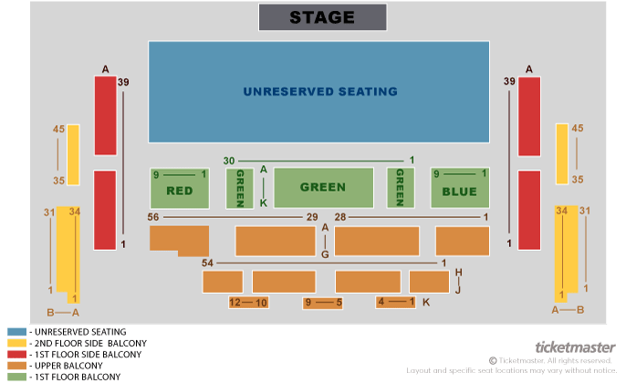 Gleneagle Arena seating plan