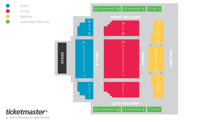 Grimsby Auditorium seating plan