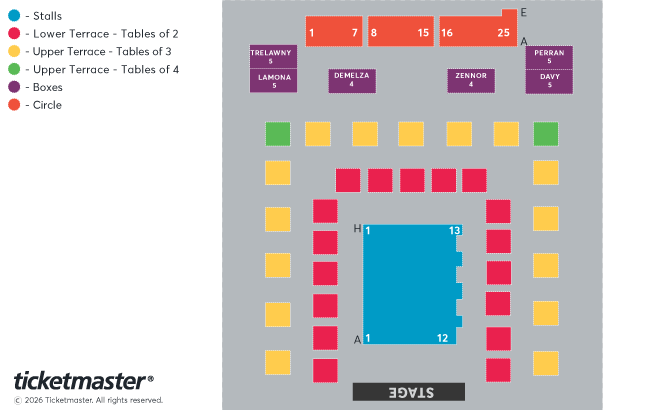 RITZ PENZANCE seating plan