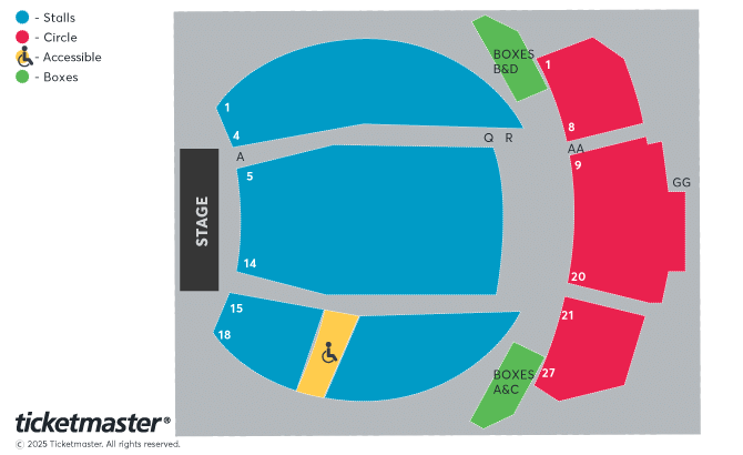 The Yvonne Arnaud Theatre seating plan