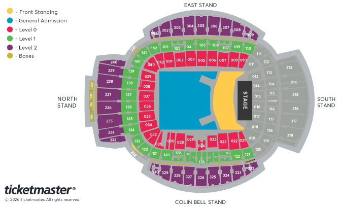 Etihad Stadium seating plan