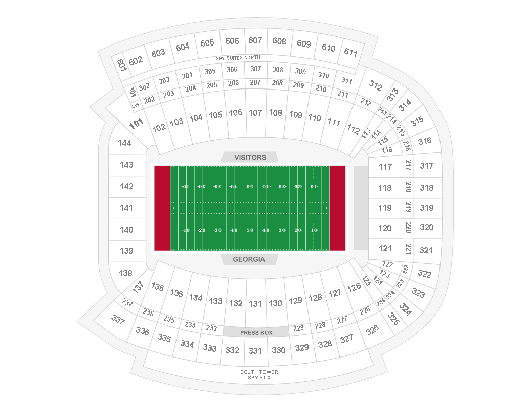 Sanford Stadium seating plan