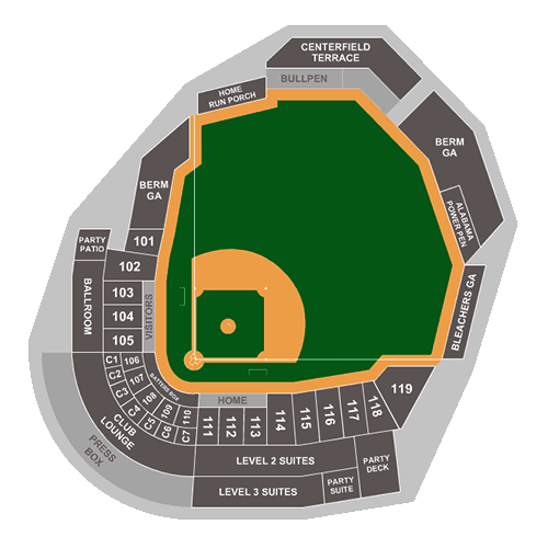 Regions Field seating plan