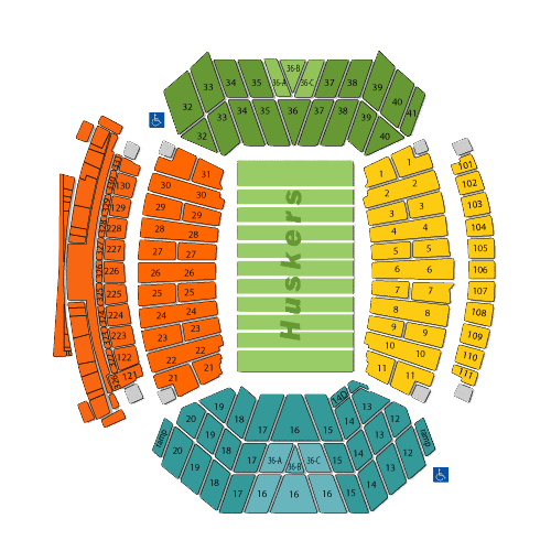 Nebraska Memorial Stadium seating plan