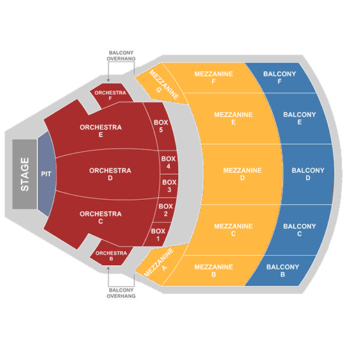 Bushnell Theatre/ Mortensen Hall seating plan