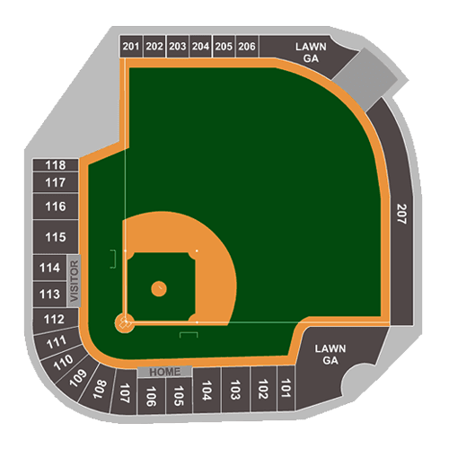Four Winds Field at Coveleski Stadium seating plan