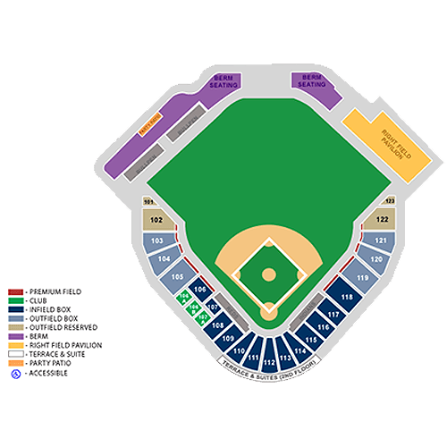 Plano de asientos de Goodyear Ballpark