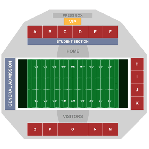 Plano de asientos de Roos Field