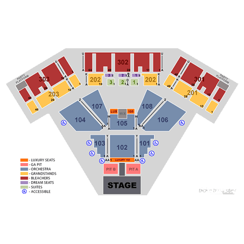 Plano de asientos de Laughlin Event Center