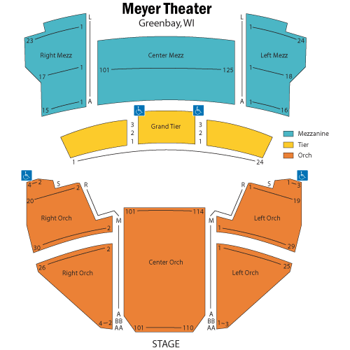 Meyer Theatre seating plan