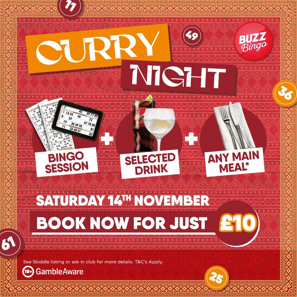 Curry Night 14/11 - Buzz Bingo Enfield