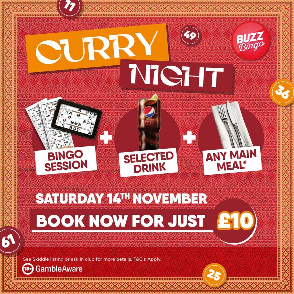 Curry Night 14/11 - Buzz Bingo Coatbridge