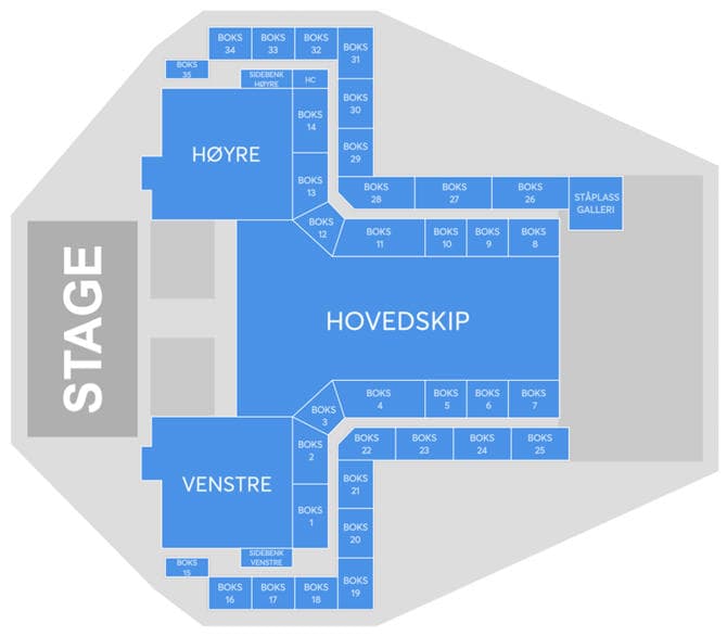 Immanuels Kirke, Halden seating plan