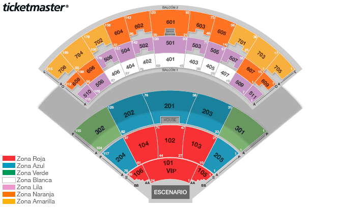 Auditorio Telmex seating plan